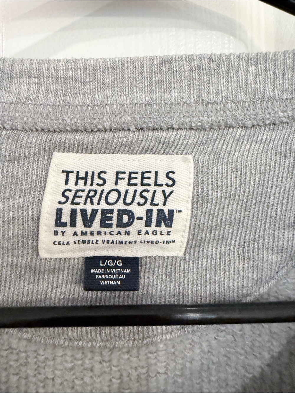 American Eagle Seriously Lived In Gray Crewneck Sweatshirt Large - Picture 4 of 8